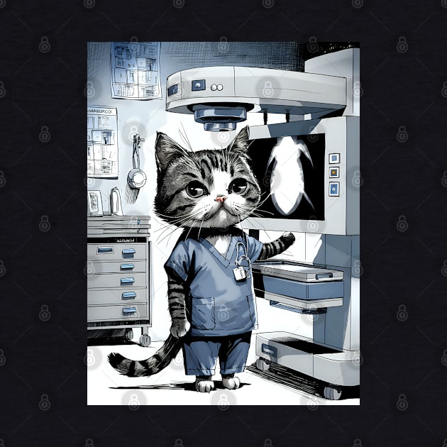Cute cat radiologist by Spaceboyishere